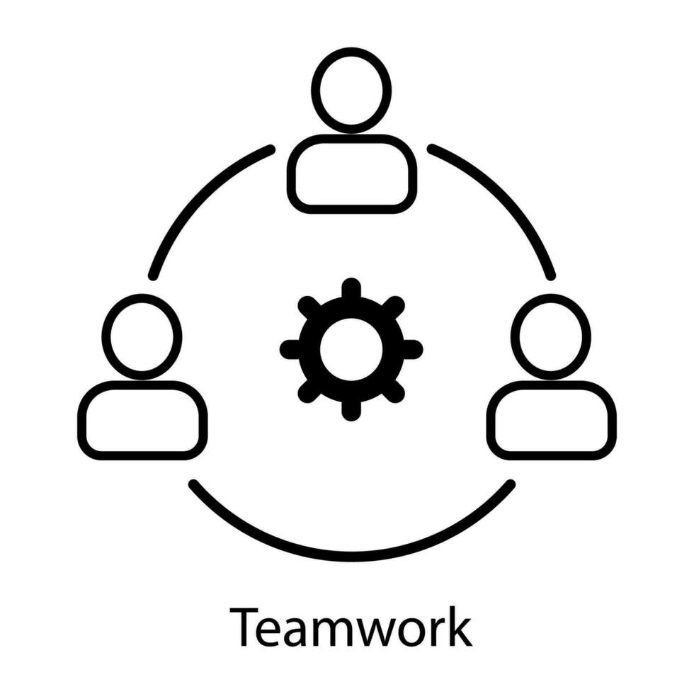 teamwork, icon vector isolated on white background.