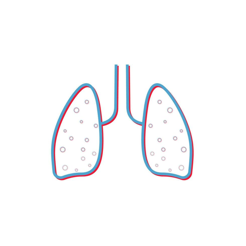 Lung flat line icon. Vector thin pictogram of human internal organ, outline illustration for pulmonary clinic