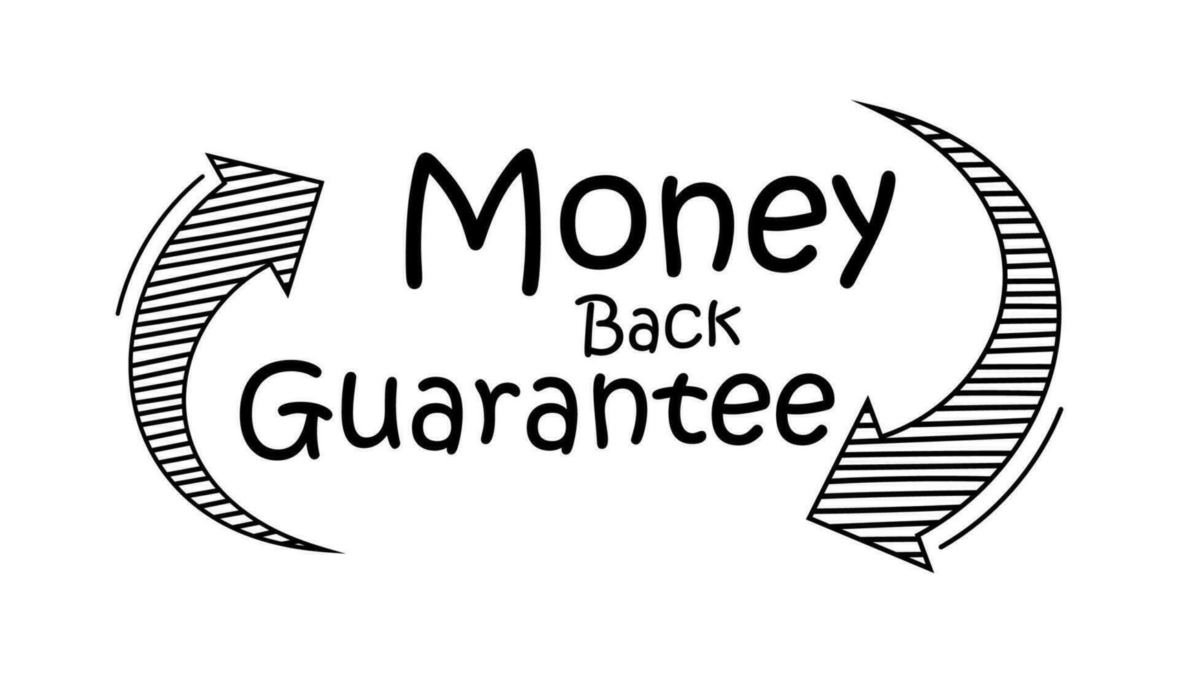 Money back guarantee. The concept of guaranteeing the safety of your finances. Full security of monetary deposits. Vector cartoon illustration isolated on white background.