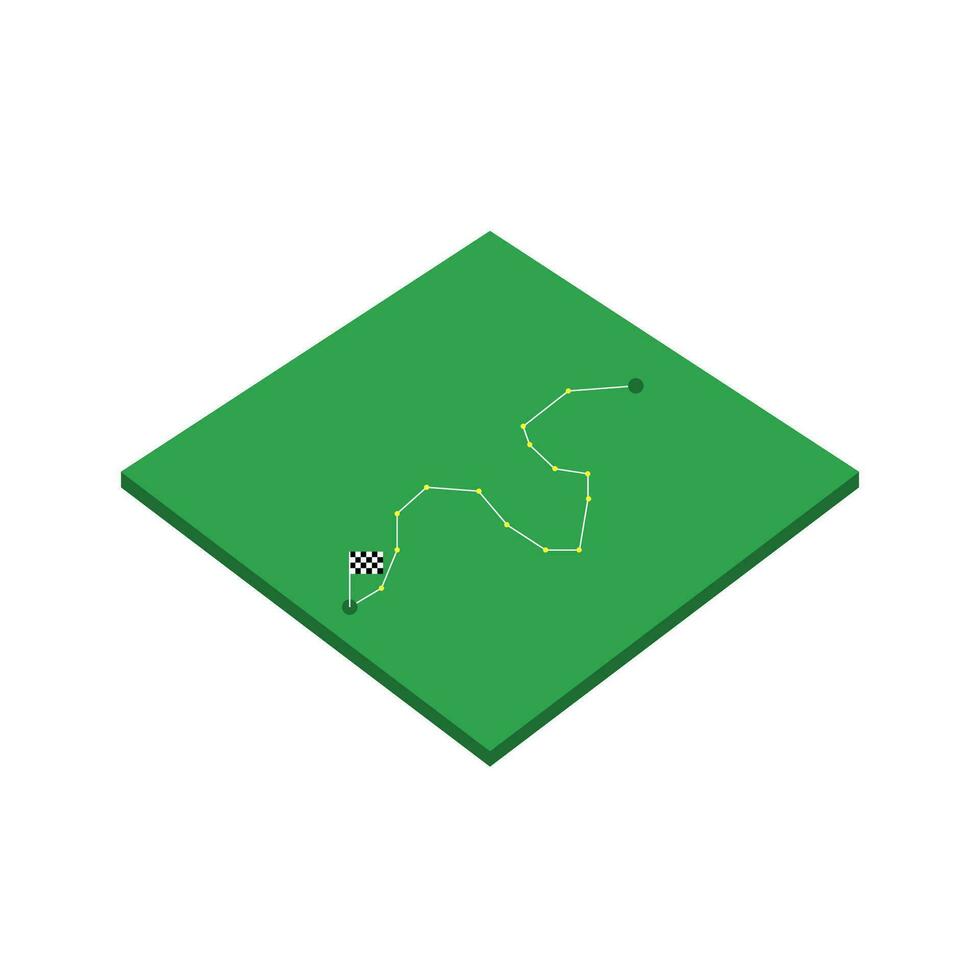 Start and finish. Cross-cutting goals, points on the strategy map. Isolated illustration on a white background vector
