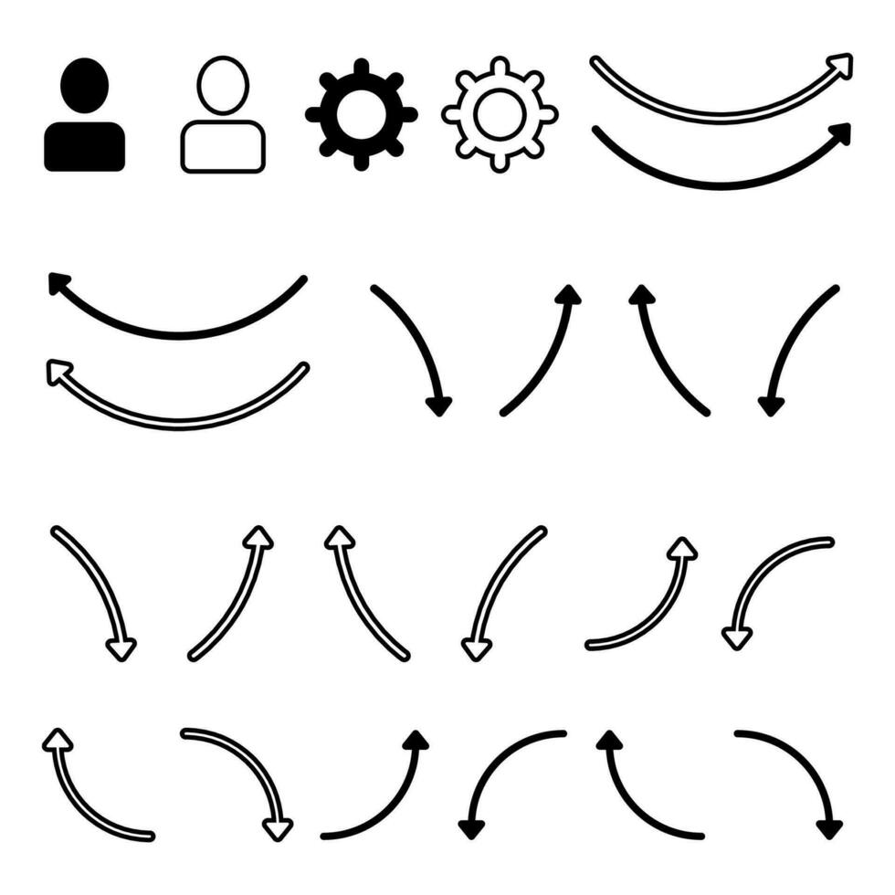 Arrows big black set icons. Arrow icon. Arrow vector collection