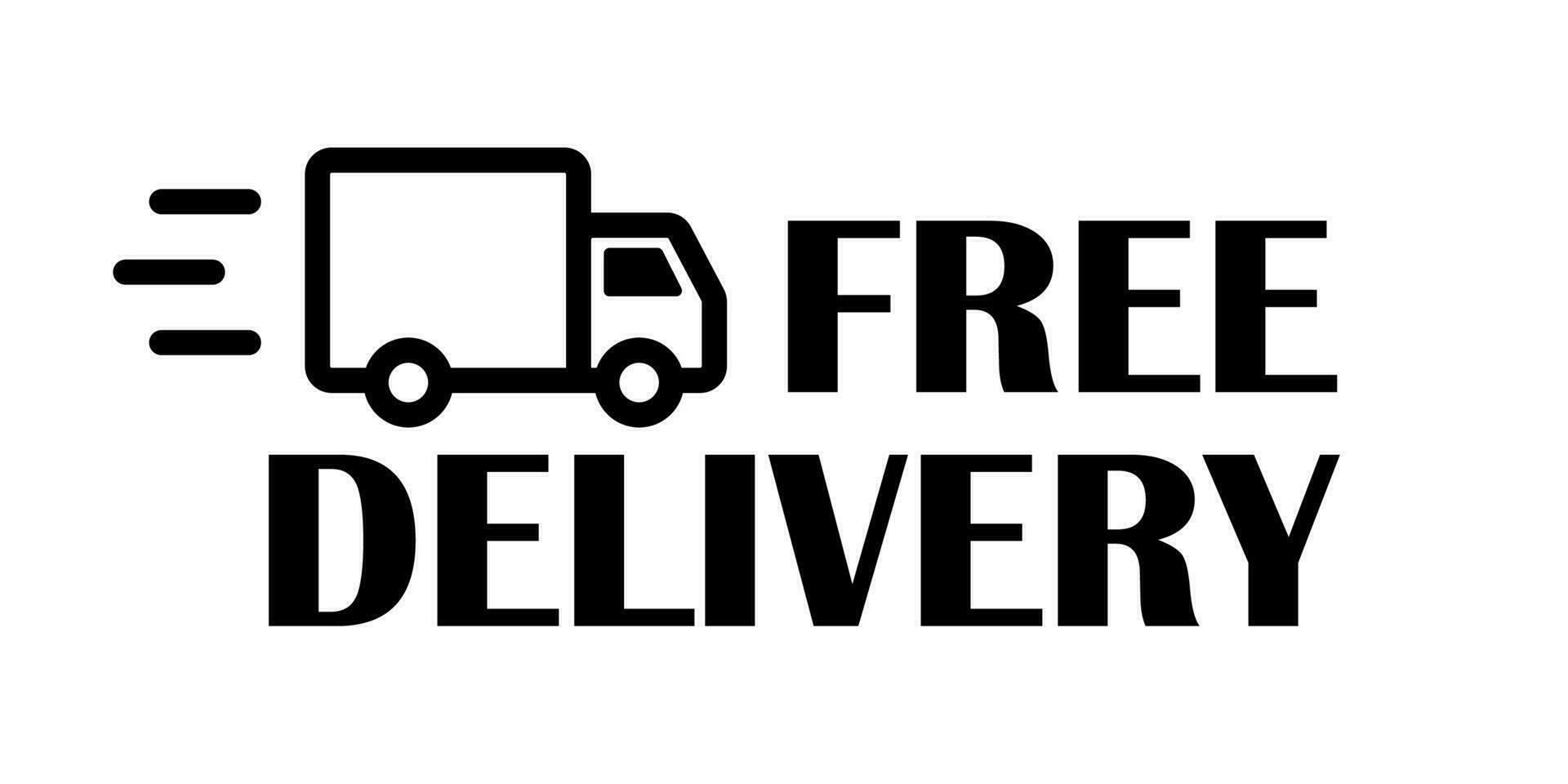 Free shipping delivery service text with badge. Fast time delivery order . Quick shipping delivery icon vector