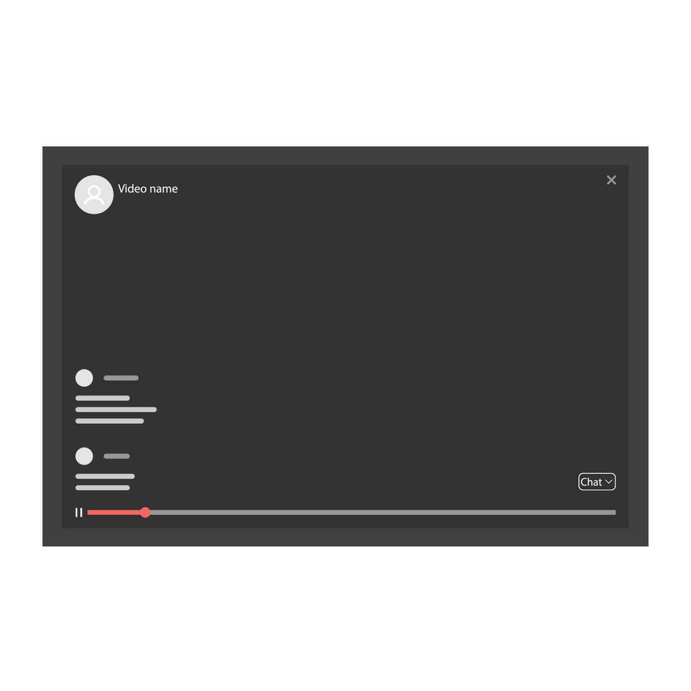 Video translation template for web version. Horisontal. vector