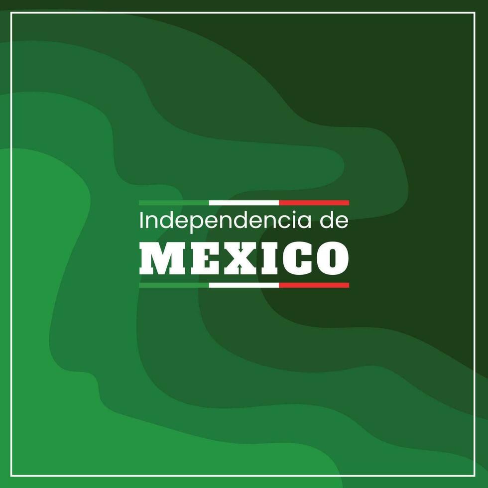 vector flat design mexico independence day concept template with green background