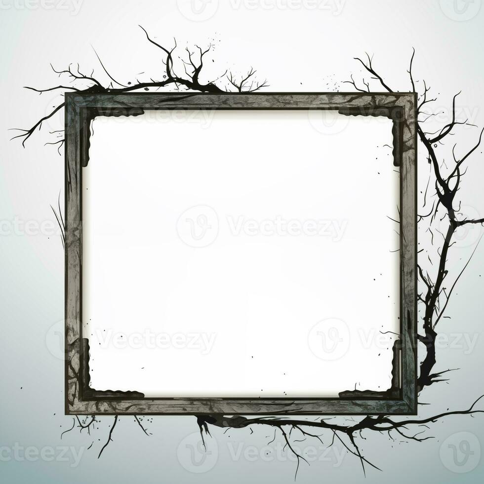 Simple frame for inscription, picture, mockup, post on a white background photo