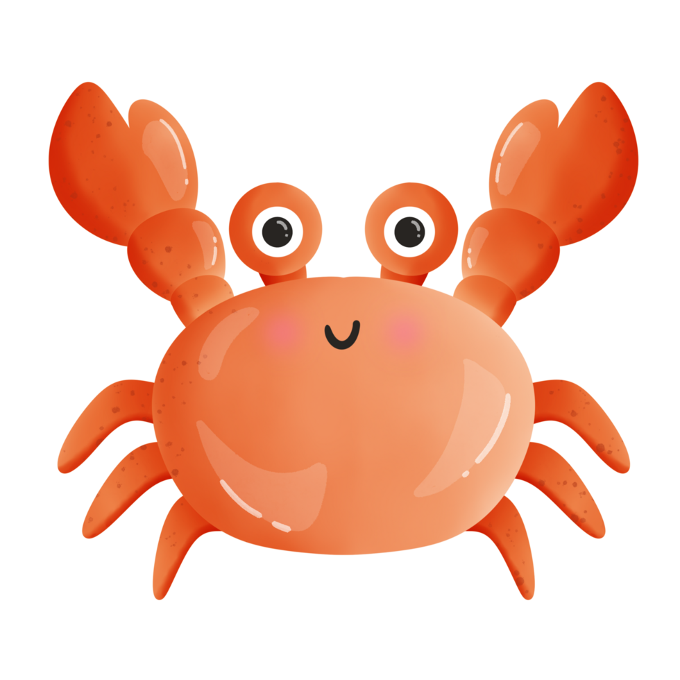 Cute crab cartoon drawing png