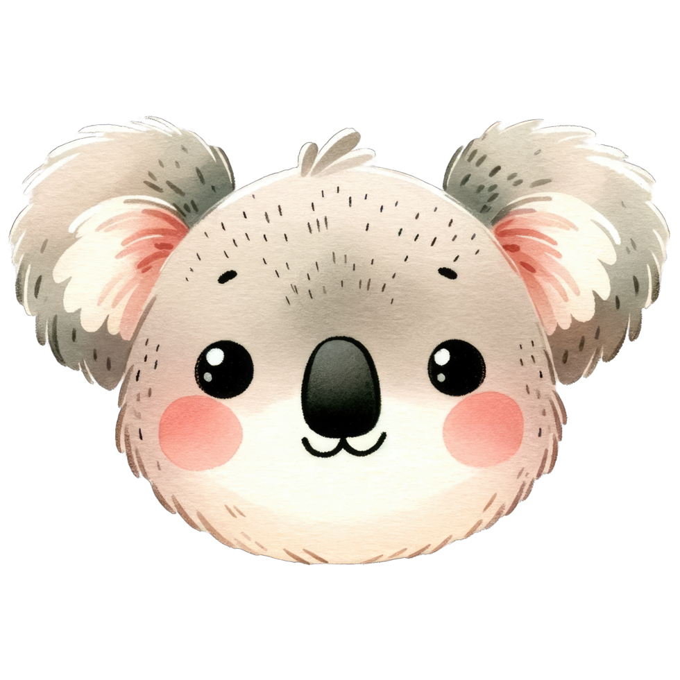 Watercolor Head of Koala AI Generative png