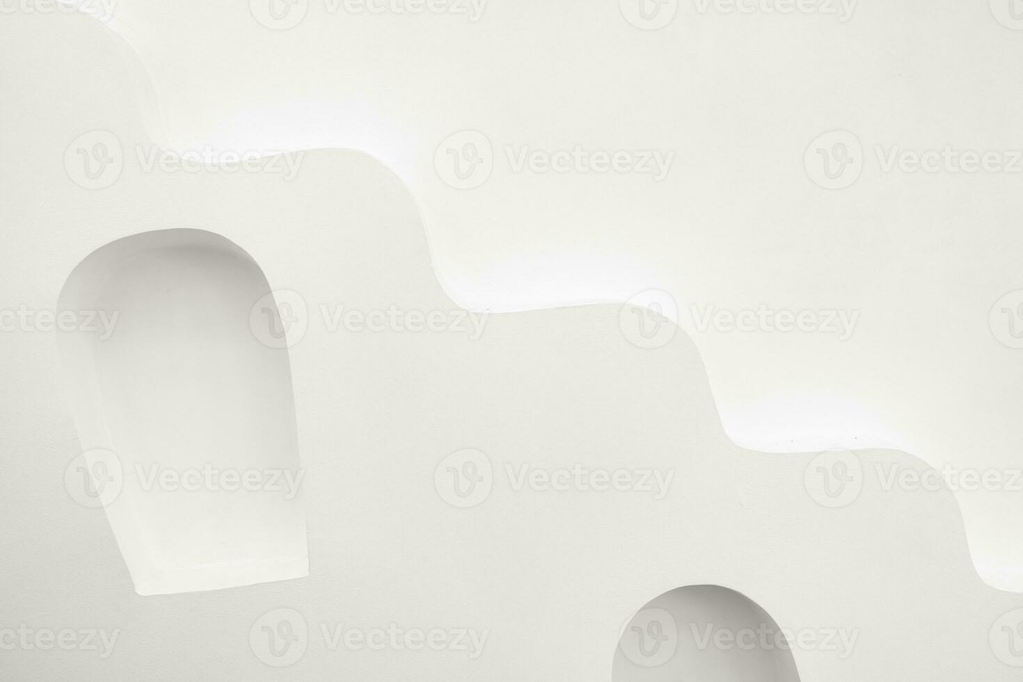 Background White Wall Studio Surface Texture with lines curve pattern,Modern exterior of concrete building with light and shadow on wall,Minimal architecture concept photo