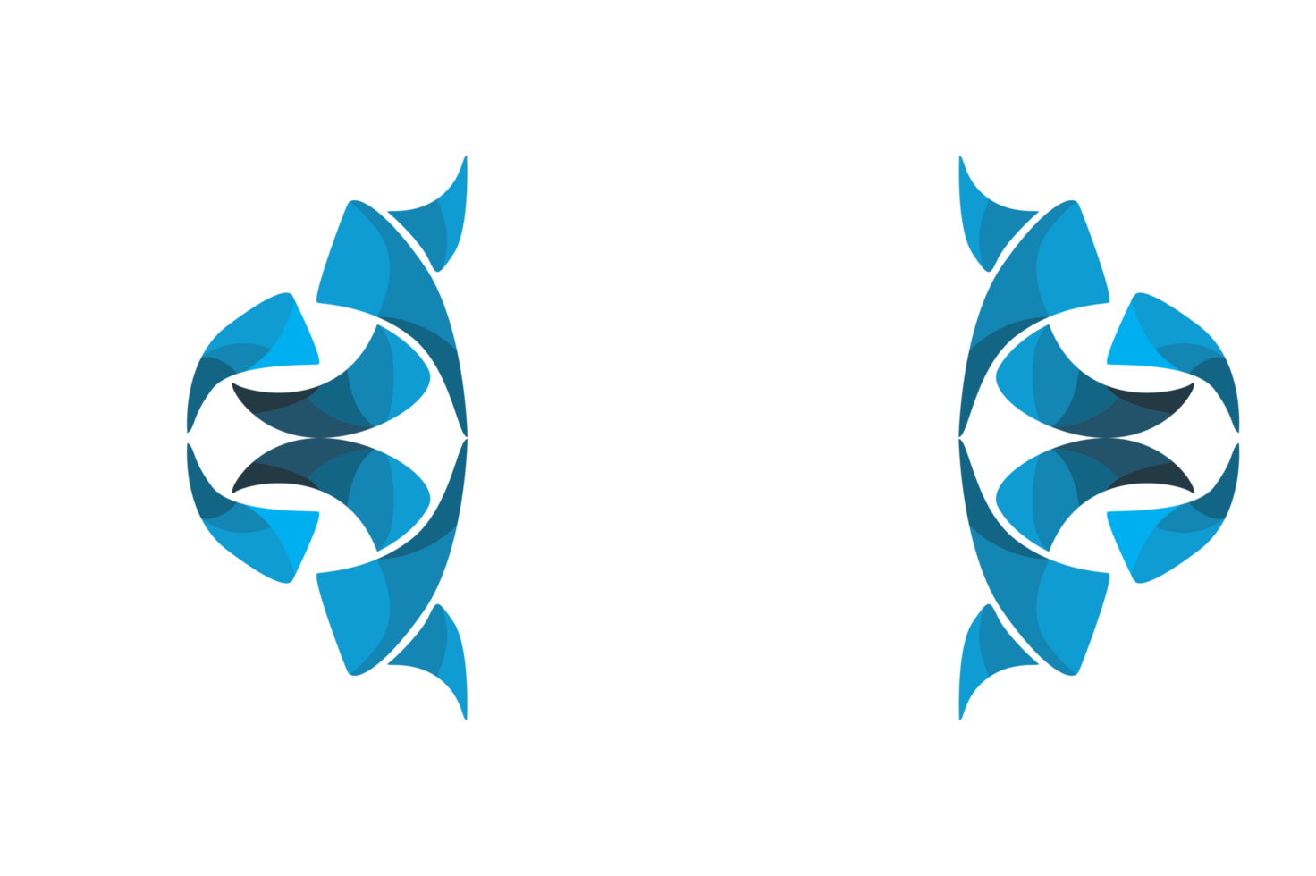 Blue Fangs Ornament Border With Dot Pattern Design With Transparent Background png