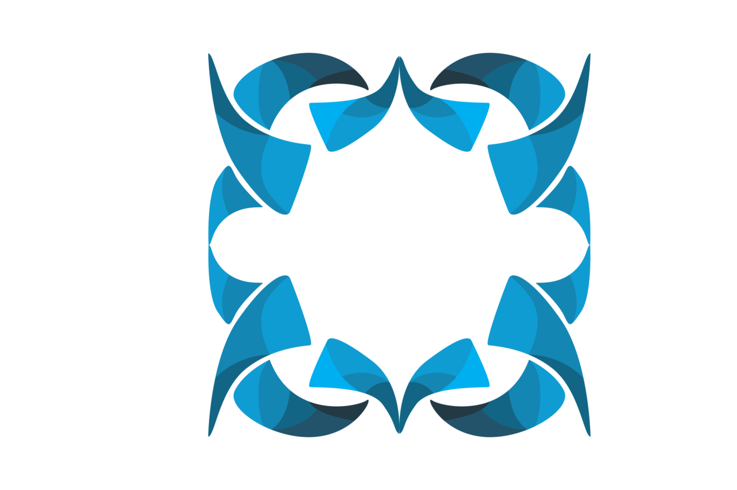 Blue Fangs Ornament Border With Dot Pattern Design With Transparent Background png