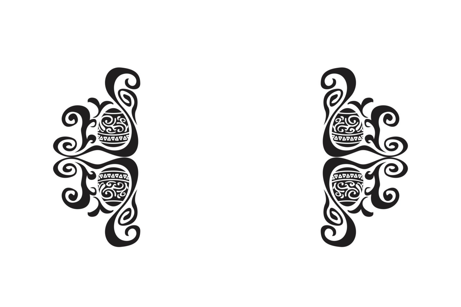 Black Easter Egg Ornament Border With Dot Pattern Design With Transparent Background png