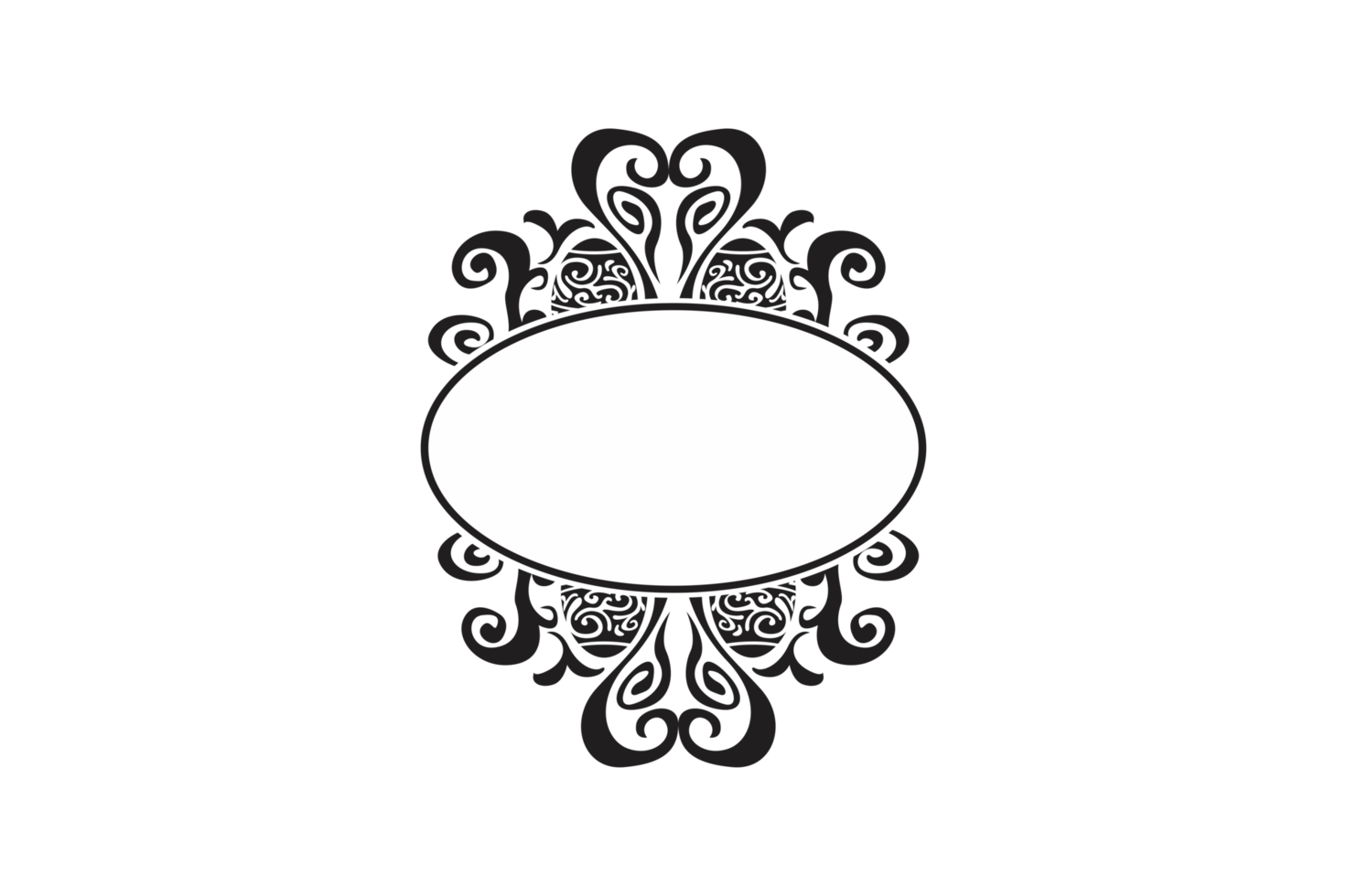 Black Easter Egg Ornament Border With Dot Pattern Design With Transparent Background png