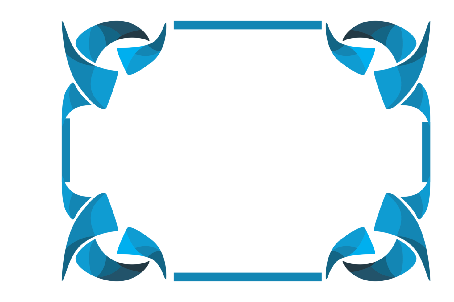Blue Fangs Ornament Border With Dot Pattern Design With Transparent Background png
