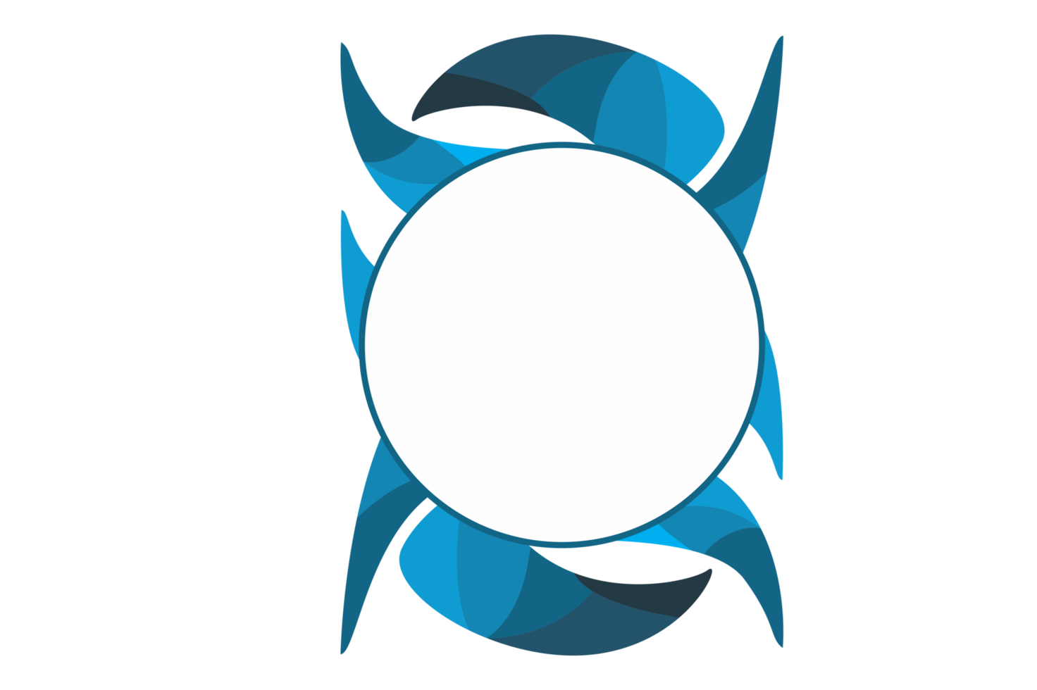 Blue Fangs Ornament Border With Dot Pattern Design With Transparent Background png