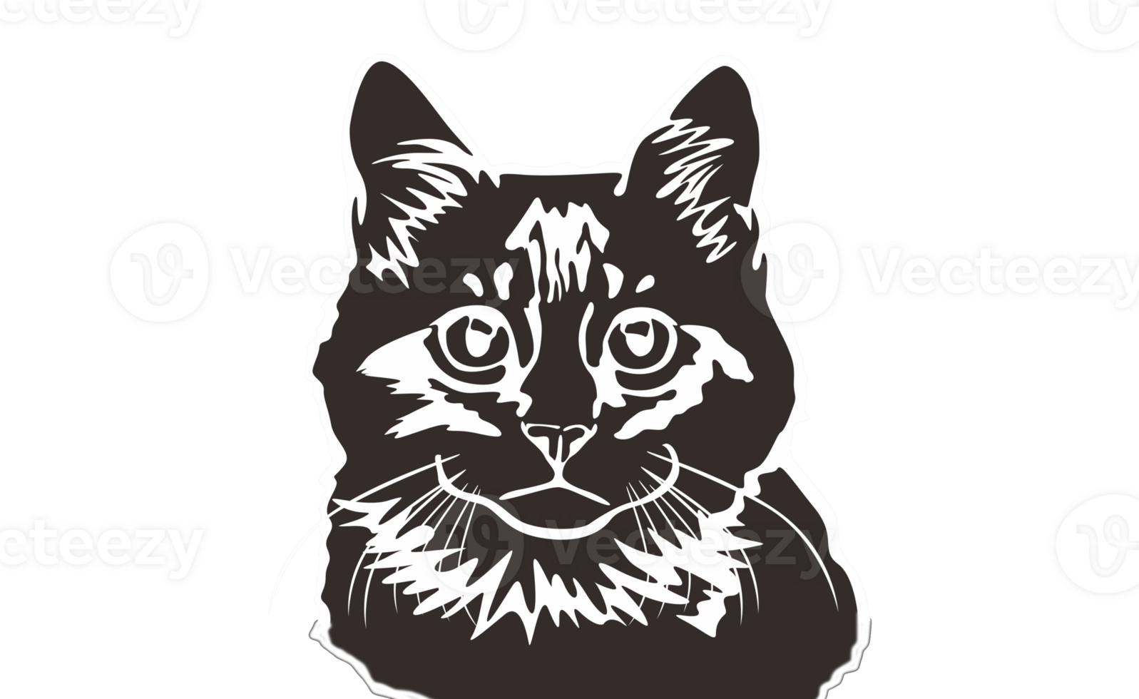 Animal - Pet - Adorable cat illustration with Negative Effect Photo png