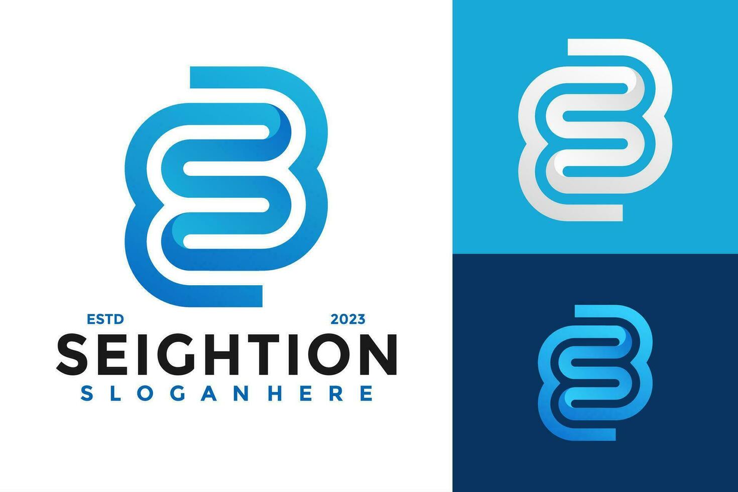 Letter S Eight Solution Logo design vector symbol icon illustration