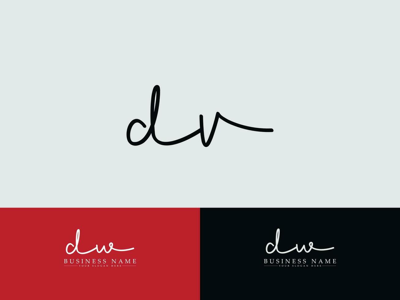 Minimalist Dv Signature Logo, Initial DV Business Logo Letter Vector