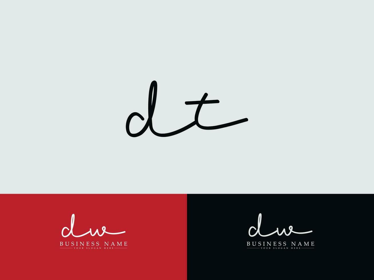 Minimalist Dt Signature Logo, Initial Dt Business Logo Letter Vector