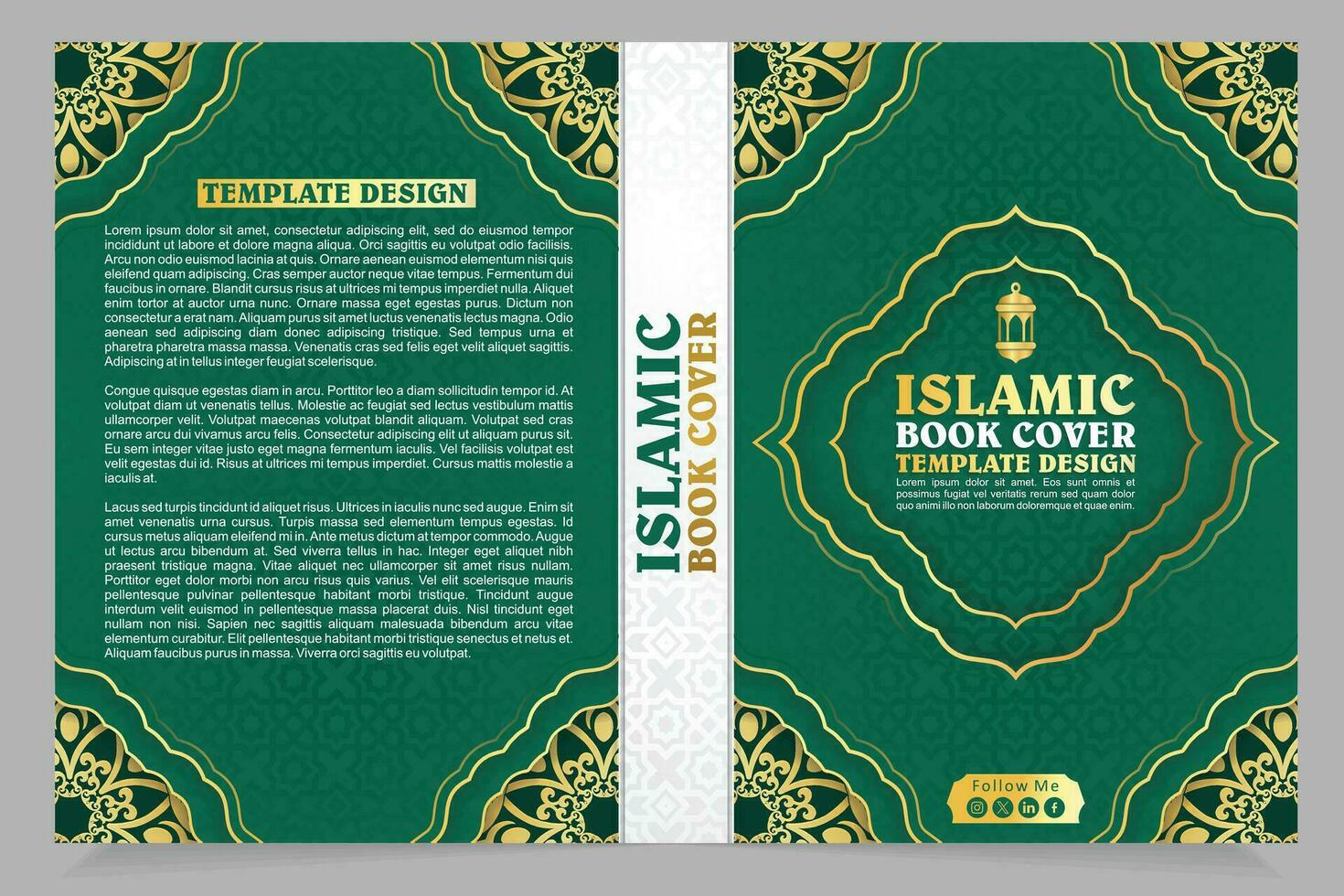 Arabic book cover design vector magazine cover page Islamic book cover brochure