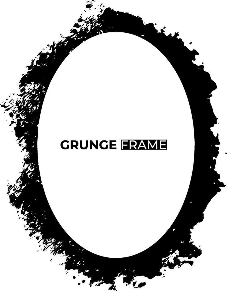 White circle background with black grunge brush strokes set. Abstract vintage grunge round stock brush album element, square vector template old photo effect and film grain texture