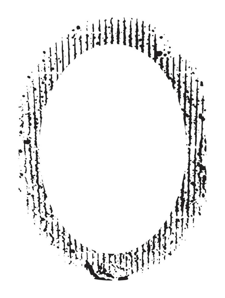 White circle background with black grunge brush strokes set. Abstract vintage grunge round stock brush album element, square vector template old photo effect and film grain texture