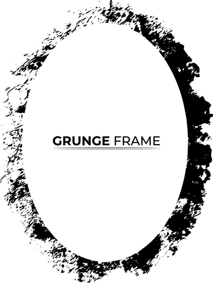 White circle background with black grunge brush strokes set. Abstract vintage grunge round stock brush album element, square vector template old photo effect and film grain texture