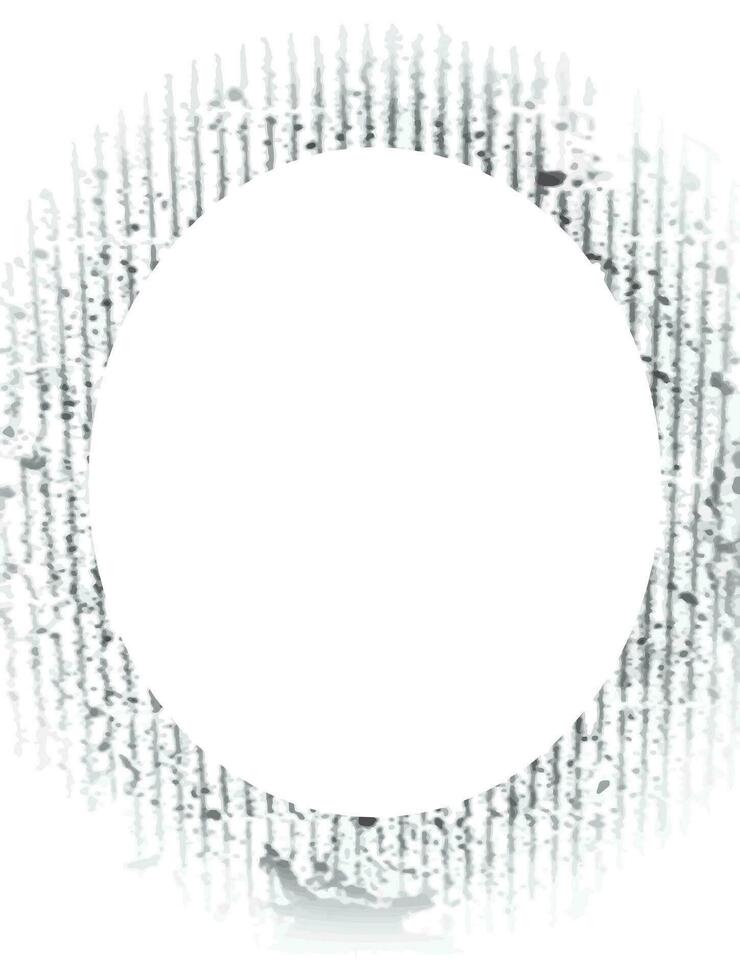 White circle background with black grunge brush strokes set. Abstract vintage grunge round stock brush album element, square vector template old photo effect and film grain texture
