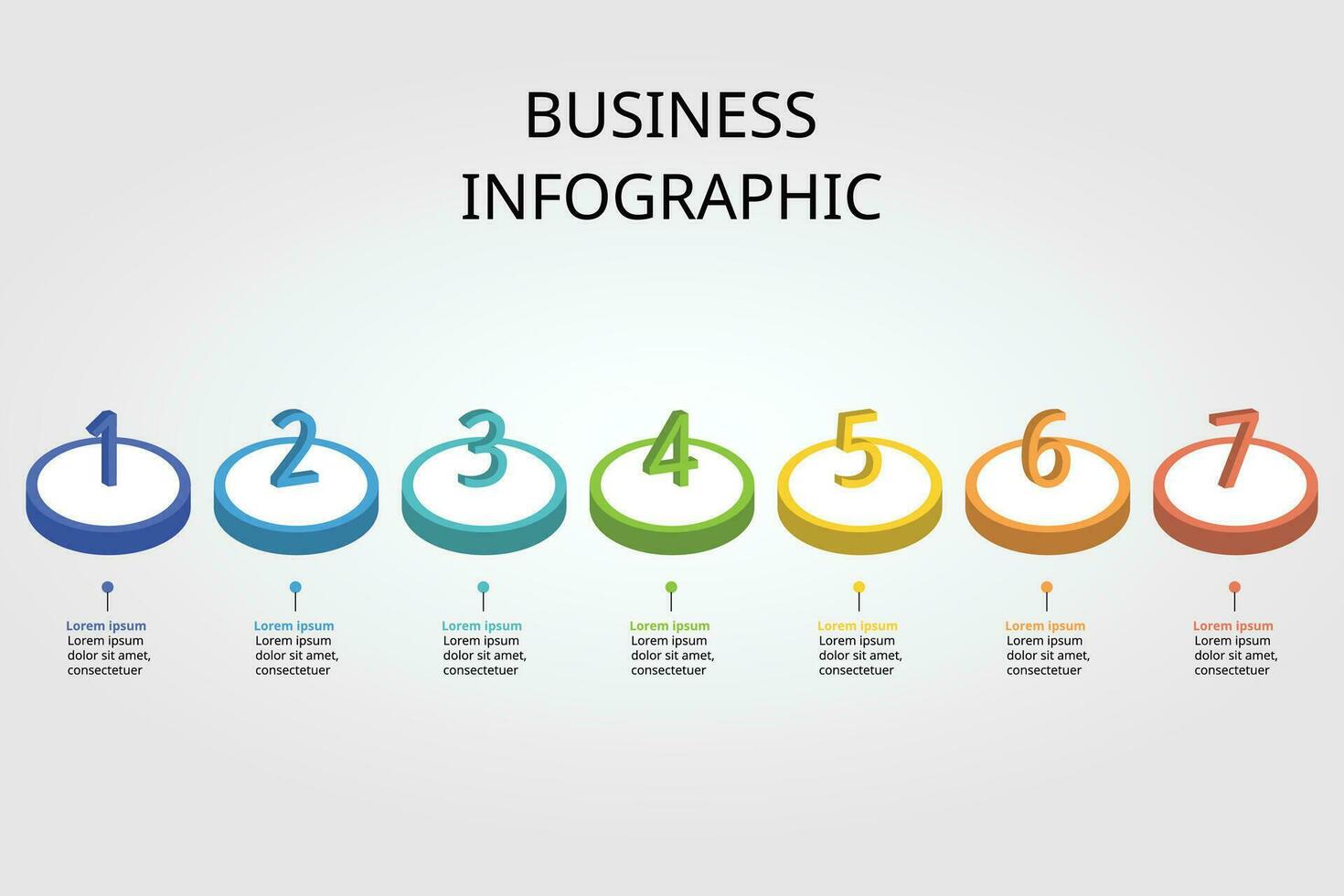 circle template step for infographic for presentation for 7 element vector