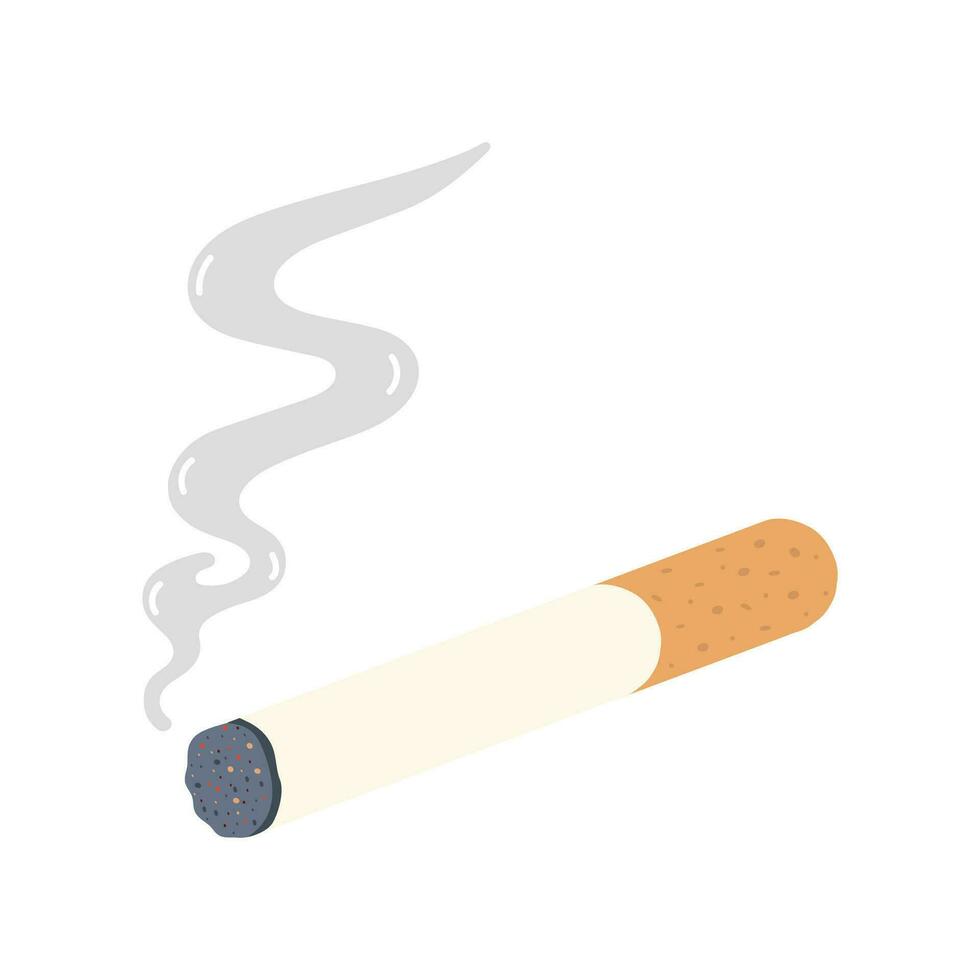 Cigarettes butt with smoking doodle vector