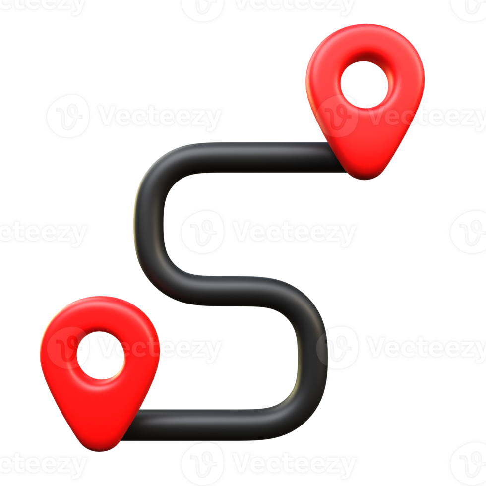 Route 3d render icon png