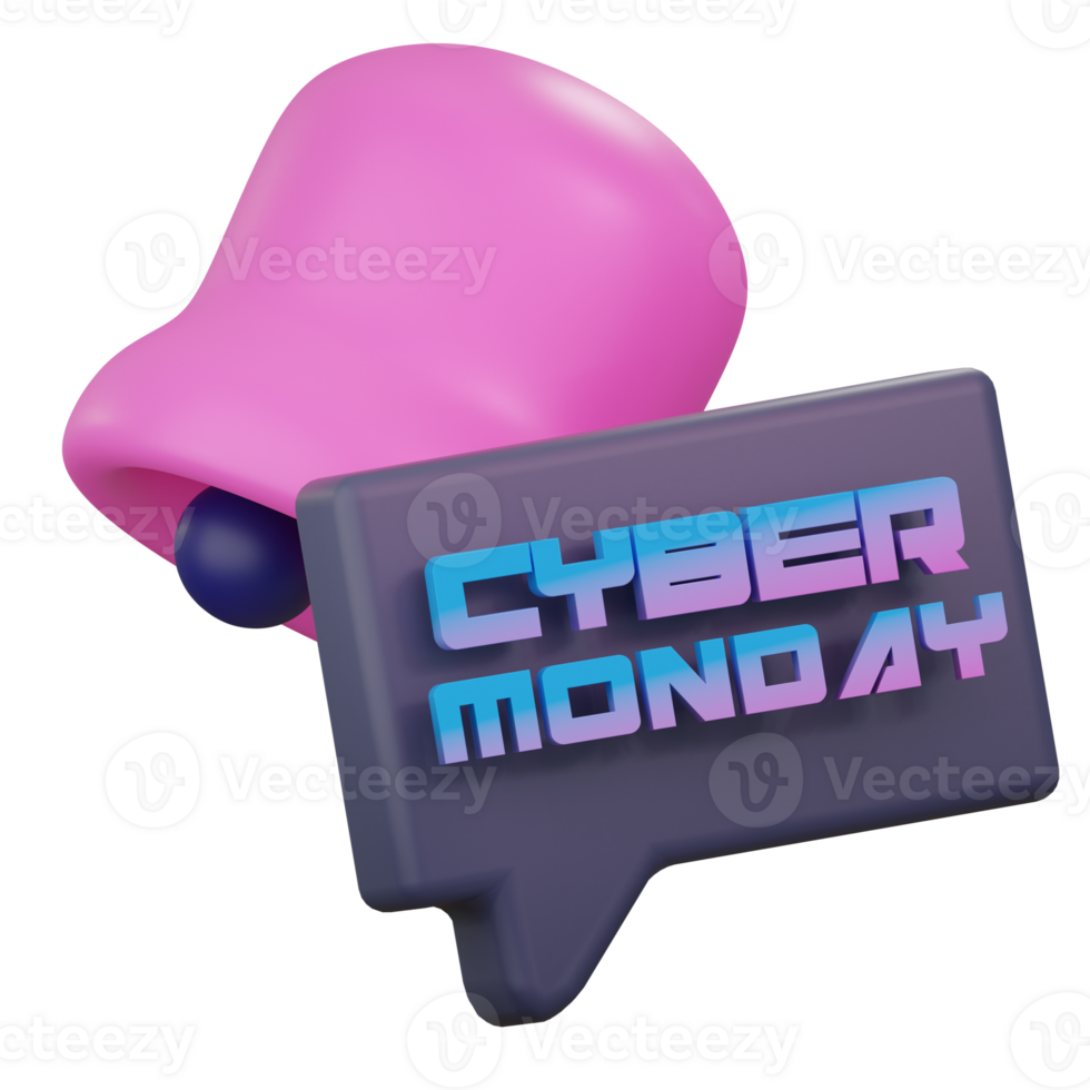 cyber Segunda-feira notificação 3d ícone png