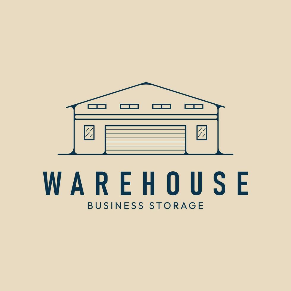 warehouse line art icon logo minimalist  vector illustration design