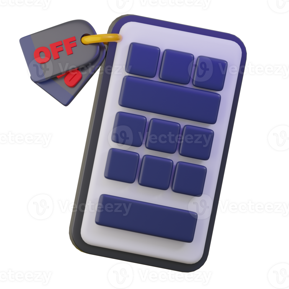 Tag Label on Phone 3d icon png