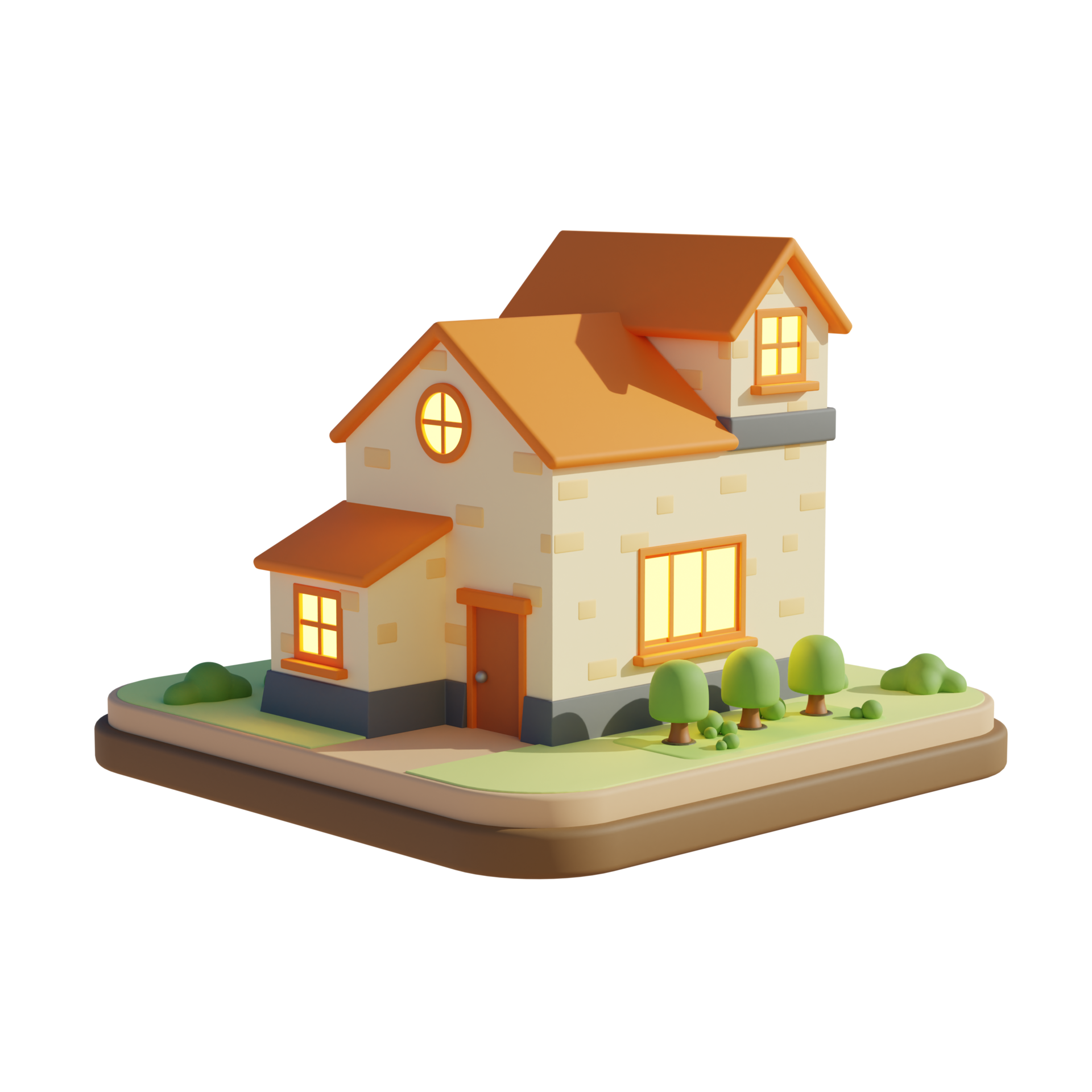 Orange House 3d Icon 33857696 PNG orange-house-3d-icon-33857696-png