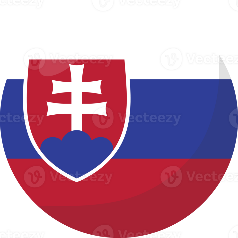 Slovakia flag circle 3D cartoon style. png