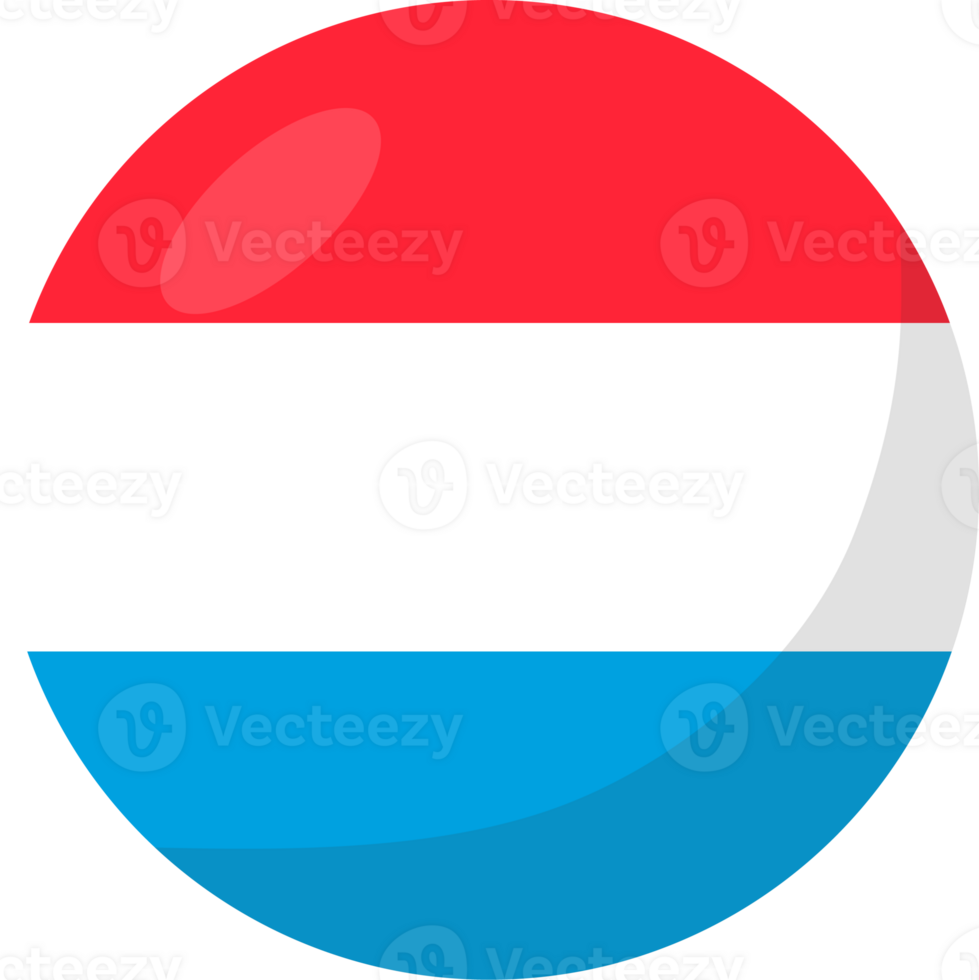 Luxembourg flag circle 3D cartoon style. png