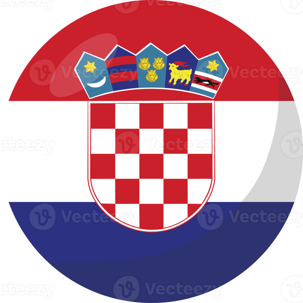 Croatia flag circle 3D cartoon style. png