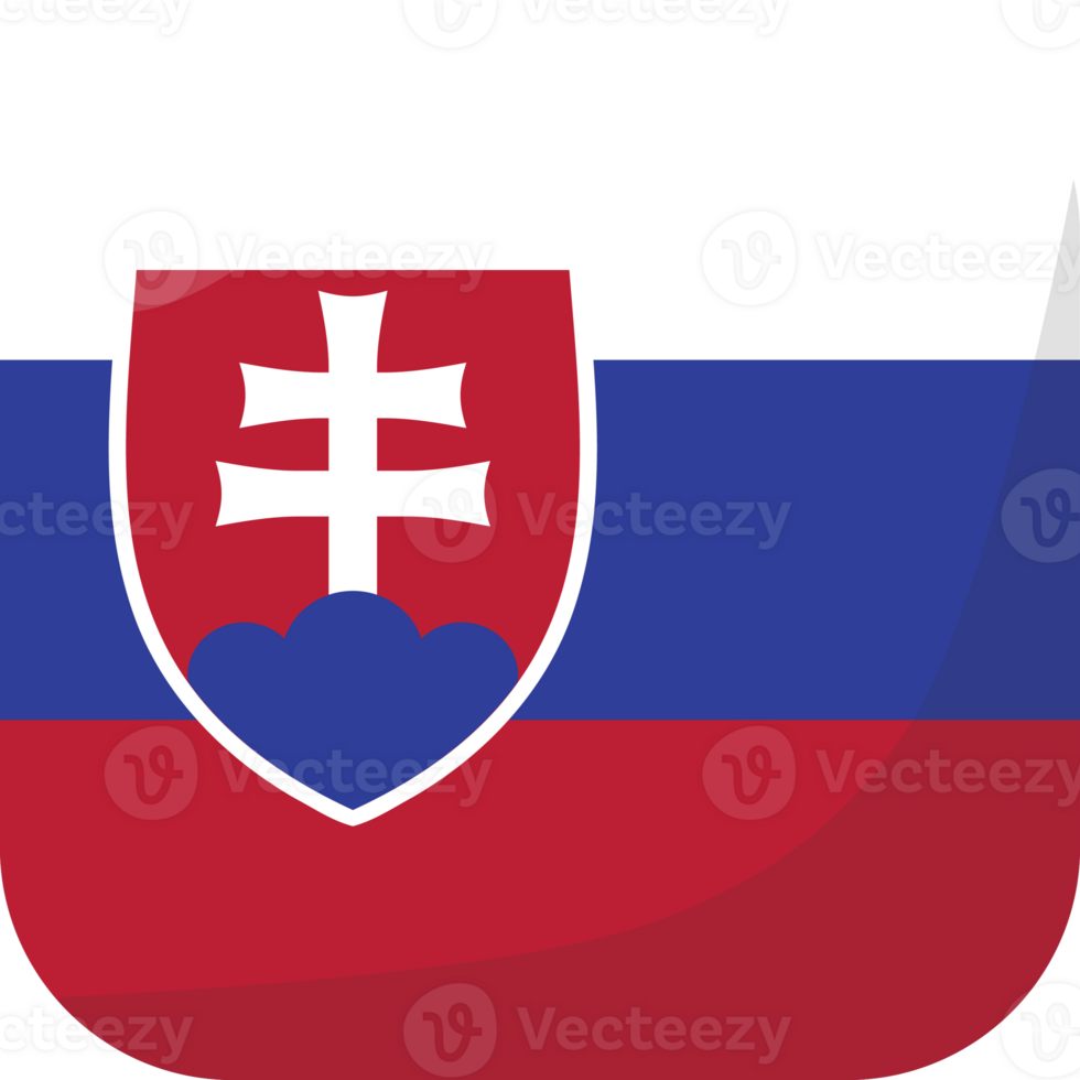 Slovakia flag square 3D cartoon style. png