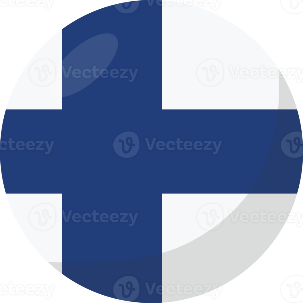 Finlândia bandeira círculo 3d desenho animado estilo. png