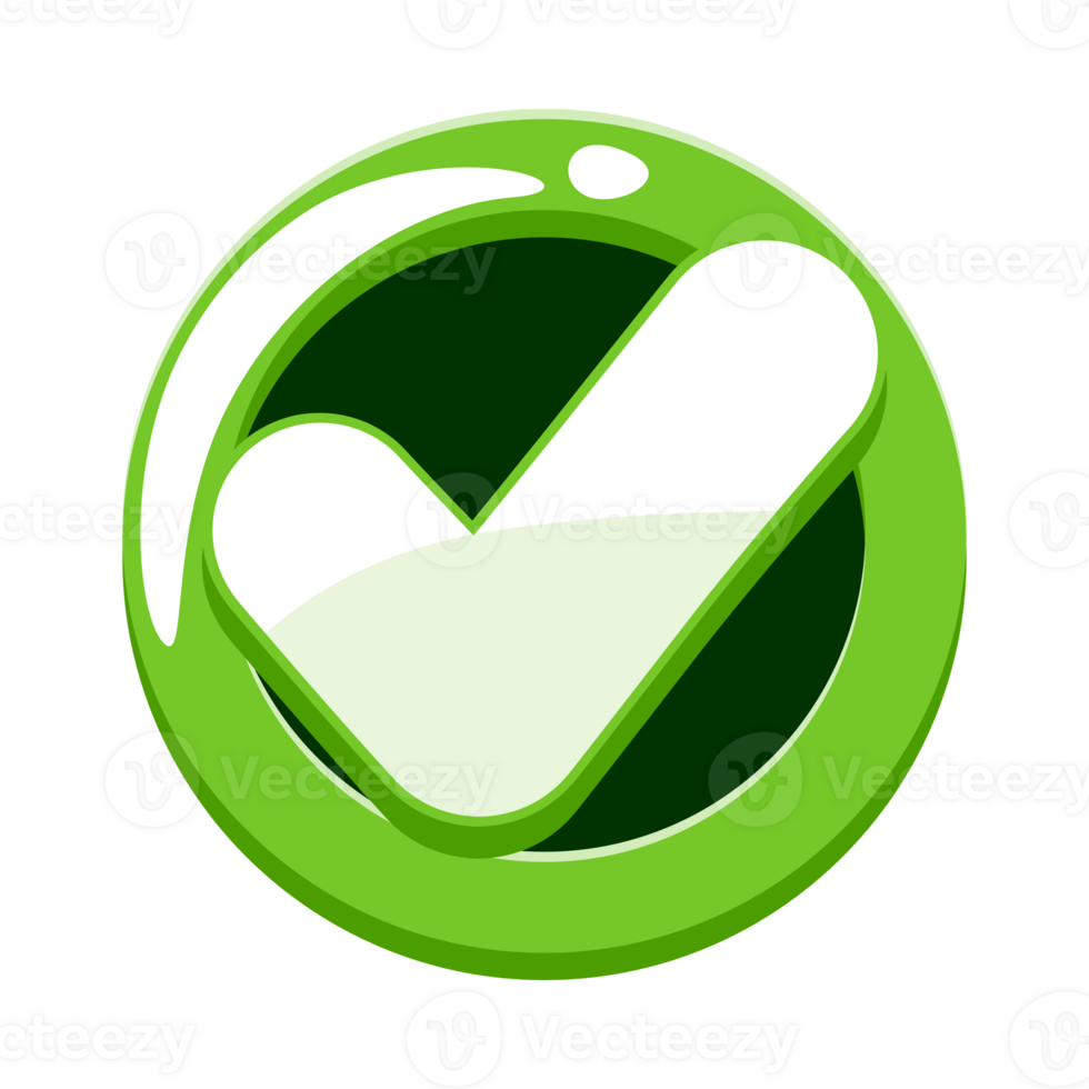 Button of confirmation, yes or check mark. png