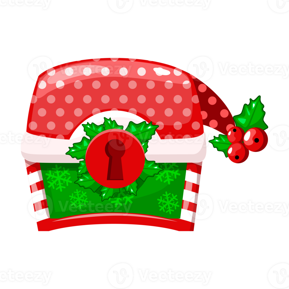 Navidad rojo cofre en sombrero. png