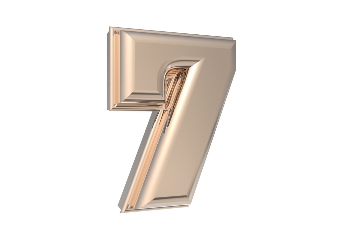 Number 3d one to nine with style color gold png