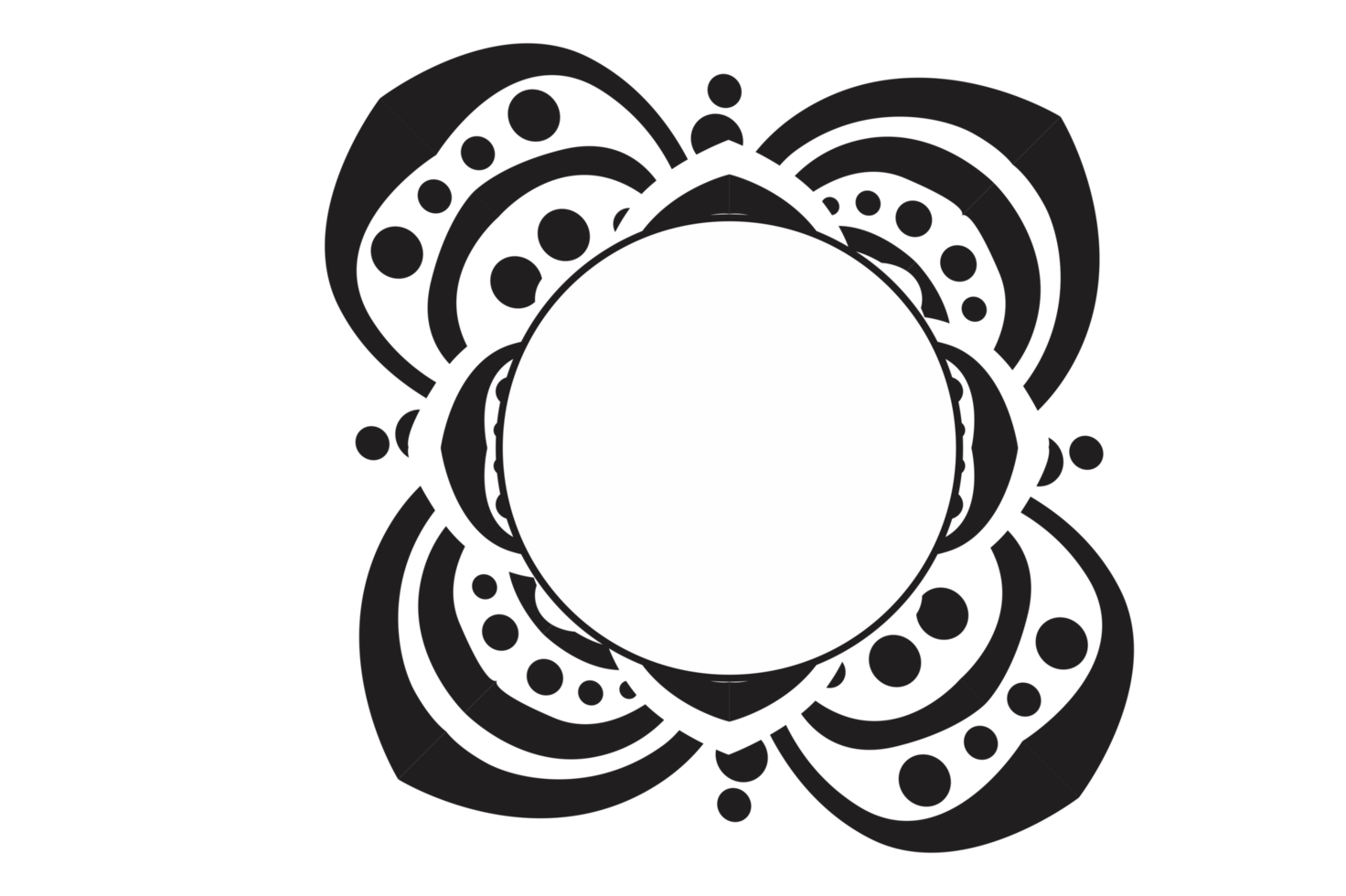 Flower Ornament Border with a design and a transparent background png