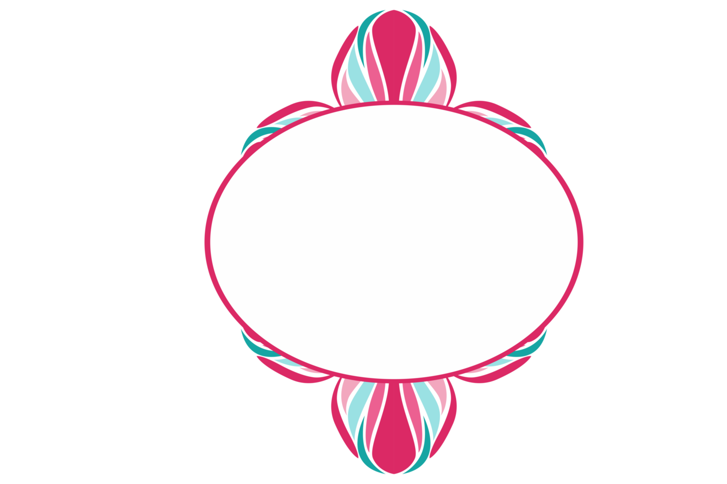 Flower Ornament Border with a design and a transparent background png