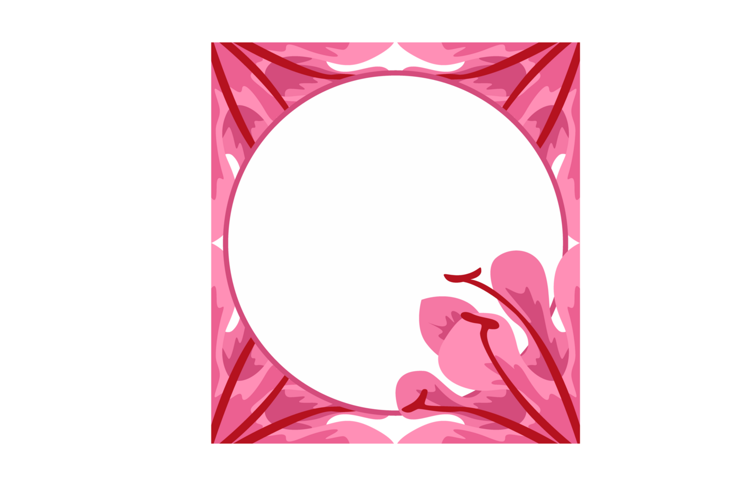 Flower Ornament Border with a design and a transparent background png
