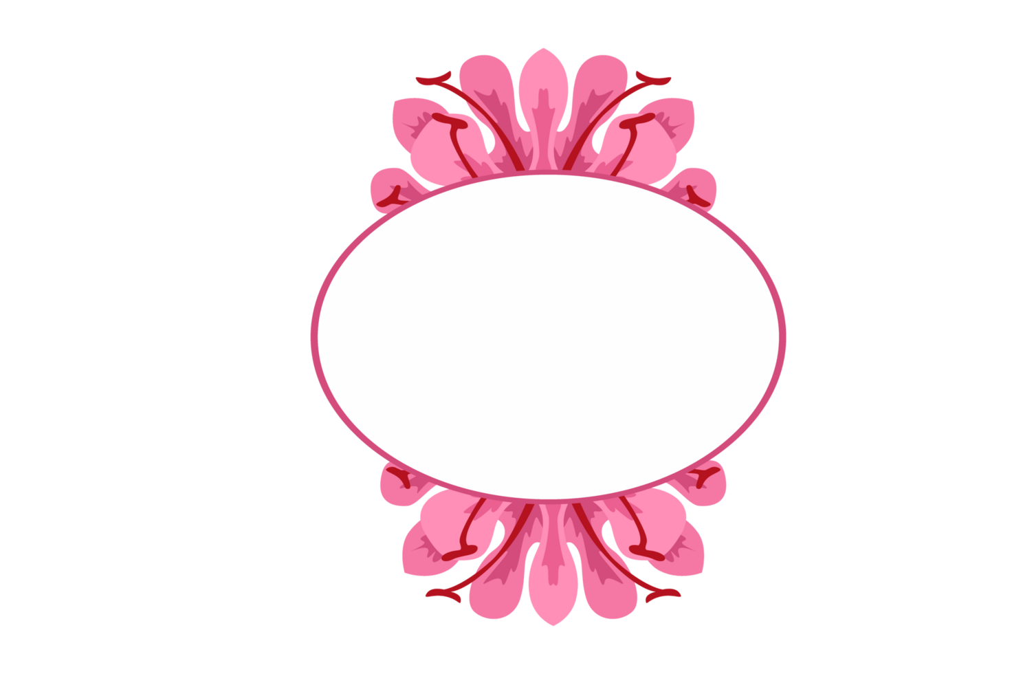 Flower Ornament Border with a design and a transparent background png