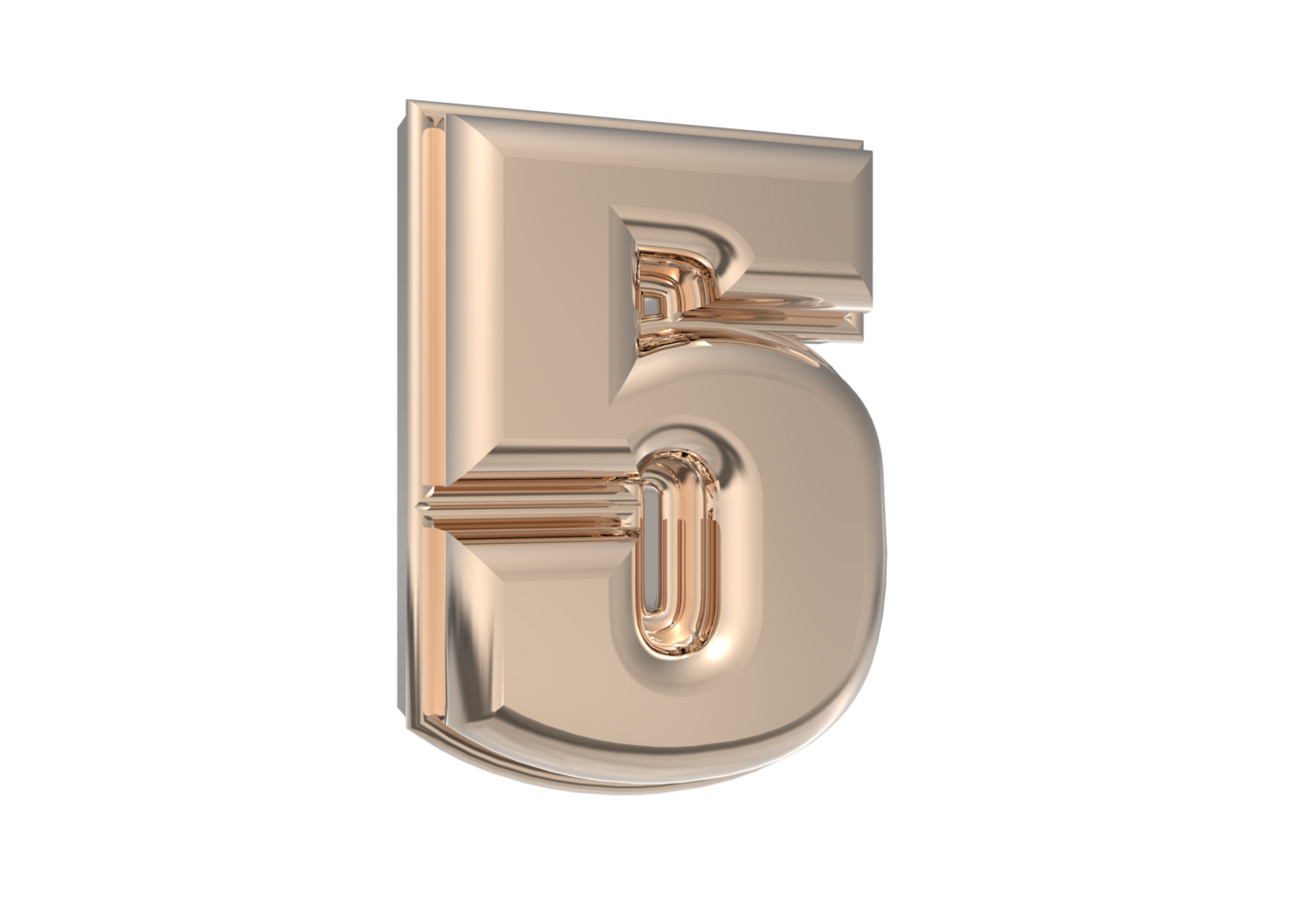 Number 3d one to nine with style color gold png