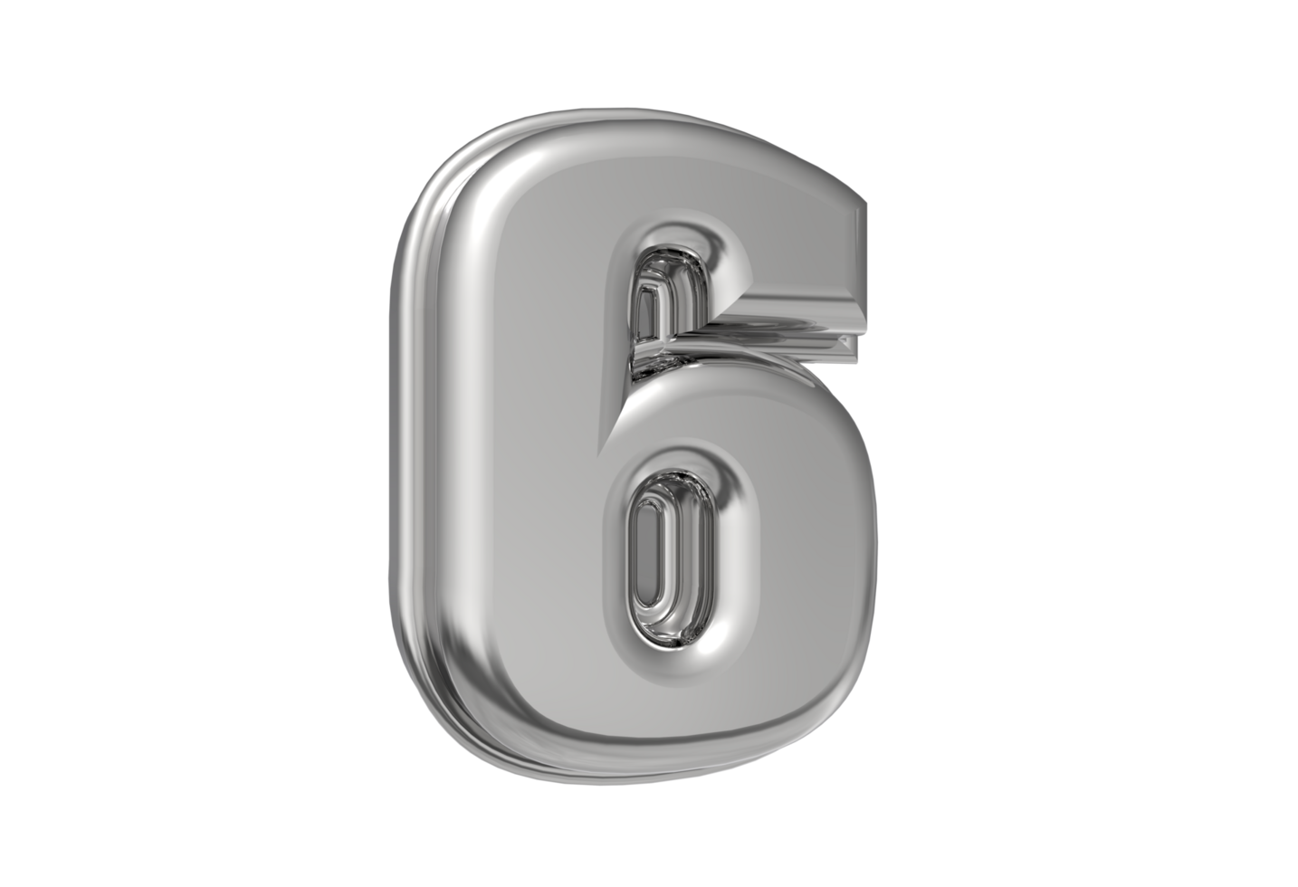 Number 1 to 9 with color silver png