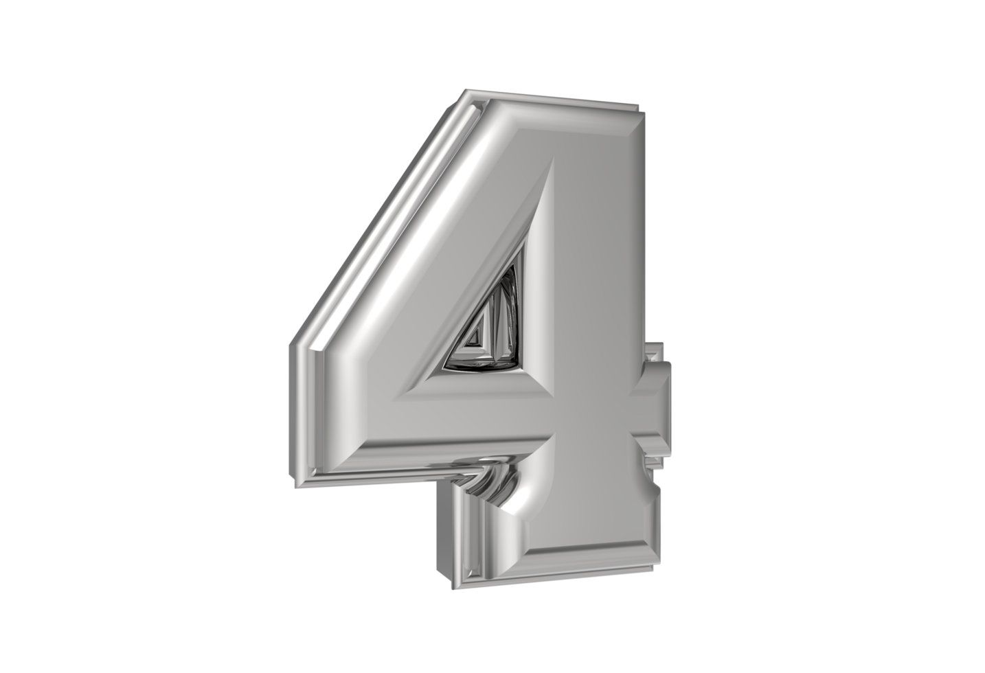 Number 1 to 9 with color silver png
