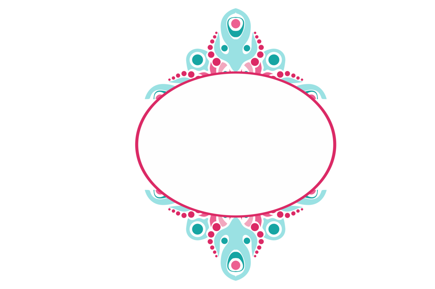 Colorful Ornament Border With Dot Pattern Design With Transparent Background png